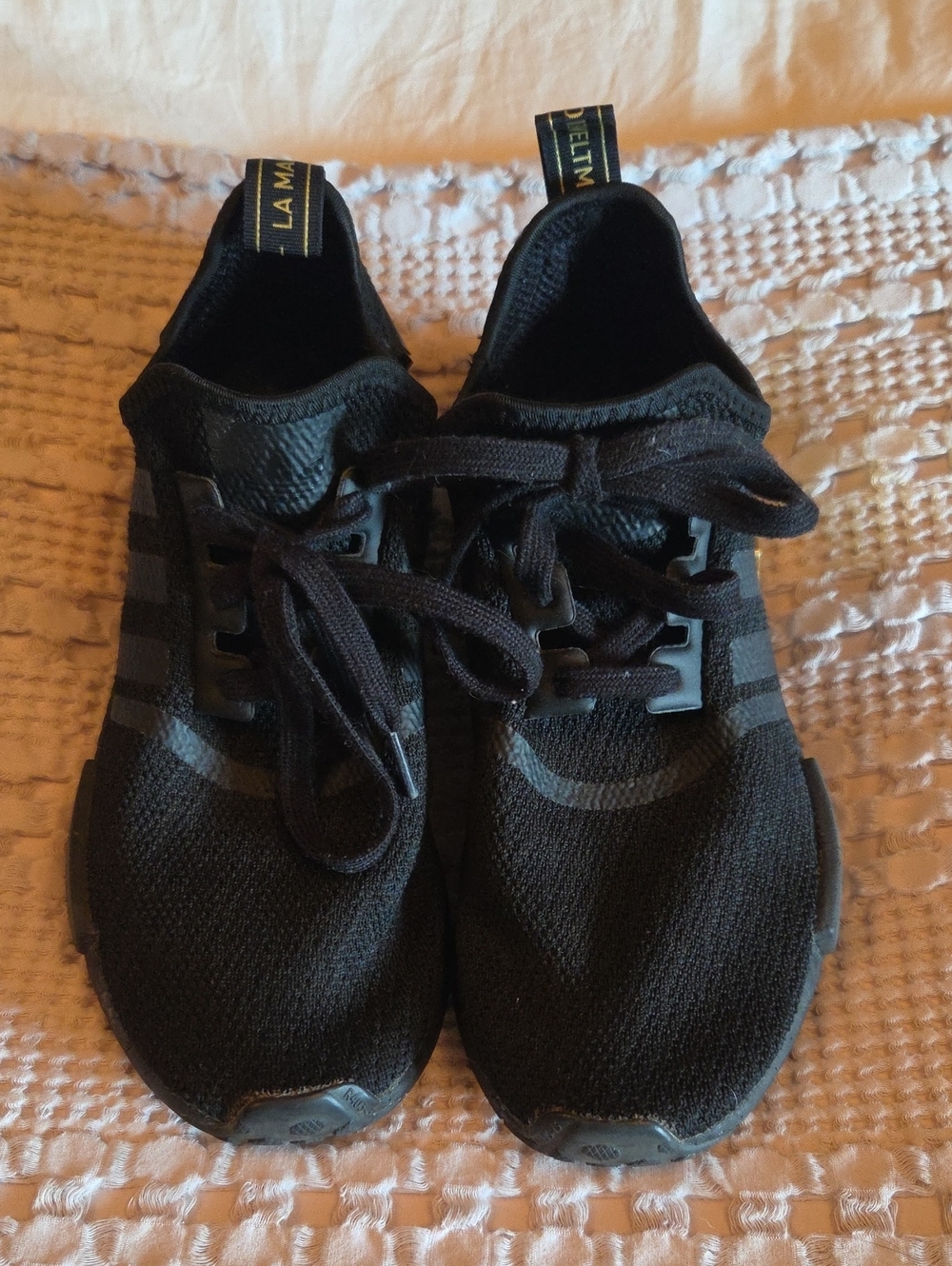 Black & Gold Adidas Athletic Lace-Up Sneakers Size 9